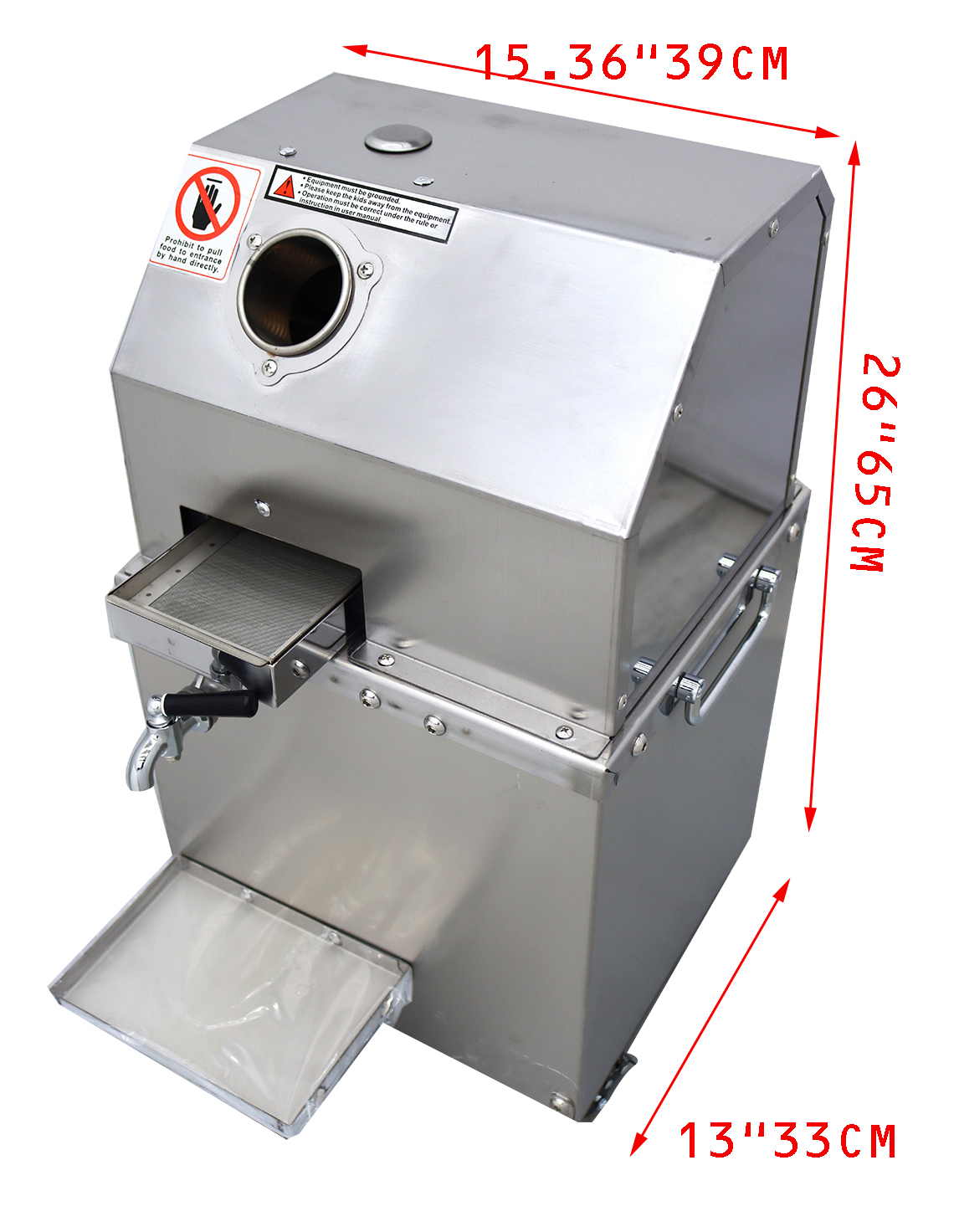 Vertical Electric Sugar Cane Ginger Press Juicer Commercial Sugarcane Juice Extractor 3 Rollers 660 lbs/h
