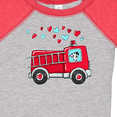 thumbnail image 4 of Inktastic Valentine Fire Truck with Cute Dalmatian and Hearts Boys or Girls Baby Bodysuit, 4 of 5