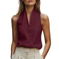 thumbnail image 7 of hotojiny Womens Tops Summer Spring Tunic Dressy Casual Blouses Business V Neck Cute Short Sleeve Shirt Office Wear, 7 of 7