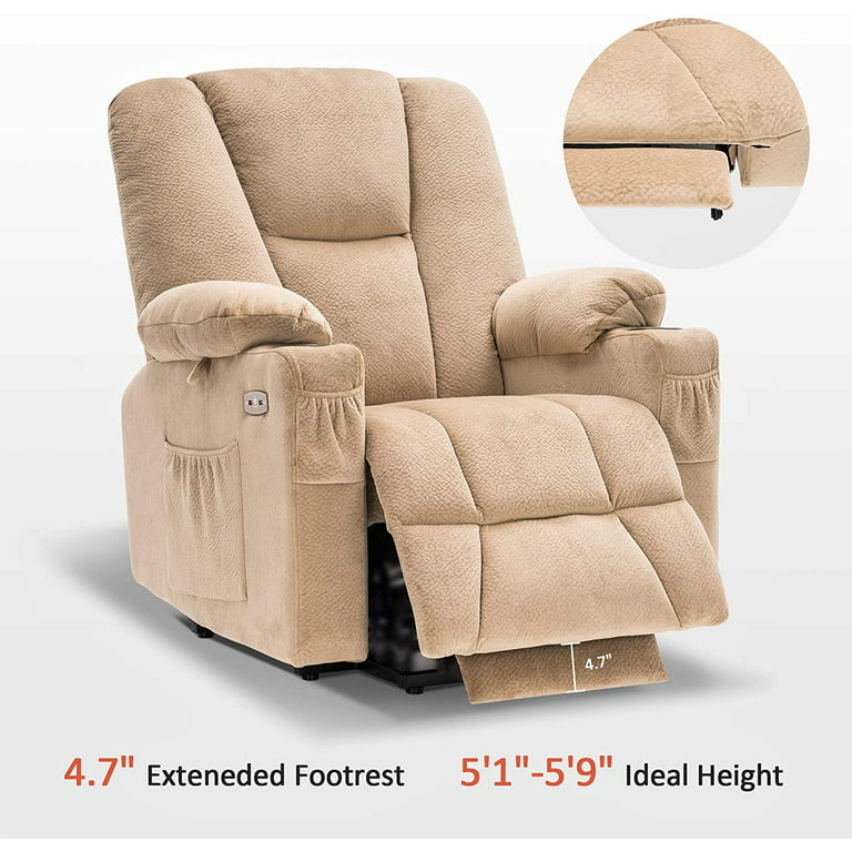 MCombo Regular Power Lift Recliner Chair with Extended Footrest for Elderly  People, Fabric 7287 (Brown, Regular)