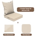 thumbnail image 3 of Yacona Outdoor Chair Cushions Set, 24x24in Patio Furniture Cushions with Two Replaceable Covers, for Patio Furniture Chair Sofa, Beige, 3 of 9