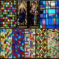 DEKAXID Custom Size Glass Film Static Cling European Church Stained