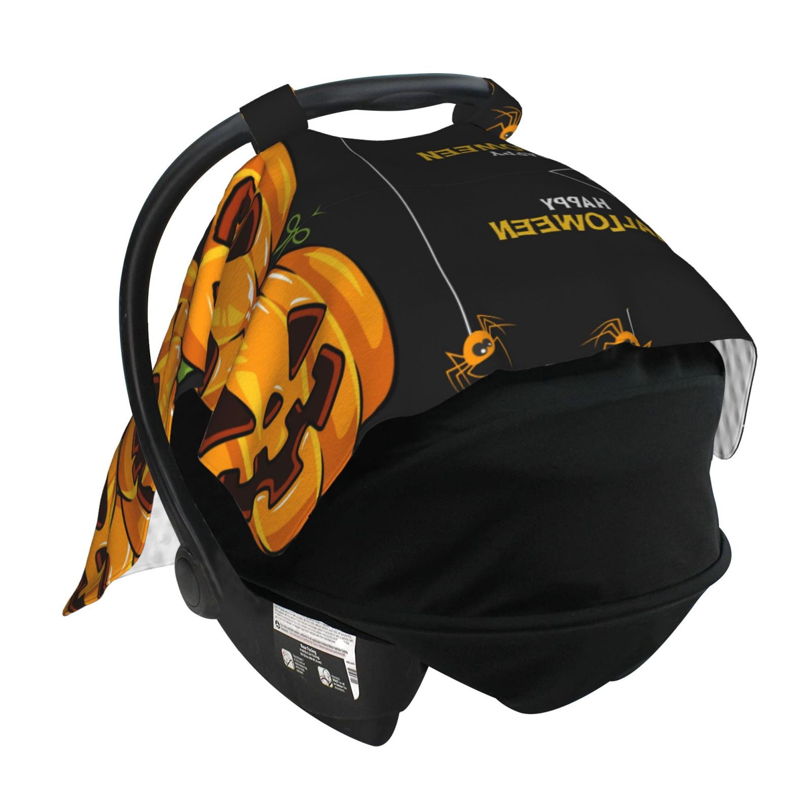 Car Seat Cover Baby - Halloween Pumpkin Trick or Treat (2) Breathable Infant Car Seat Cover for Baby Carseat, Lightweight Comfort Baby Essentials Must Haves Newborn Stuff for Girl Boy
