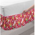 thumbnail image 2 of Floral Bed Skirt, Abstract Blossoms with Vibrant Striped Petals Hand Drawn Style Gentle Spring Art, Elastic Bedskirt Dust Ruffle Wrap Around for Bedding Decor, 4 Sizes, Multicolor, by Ambesonne, 2 of 2