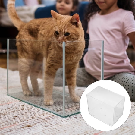 ELAYARD Compact Fish Tank Plastic Transparent Tiny Mini Aquarium for Pet Owners Home 1Set