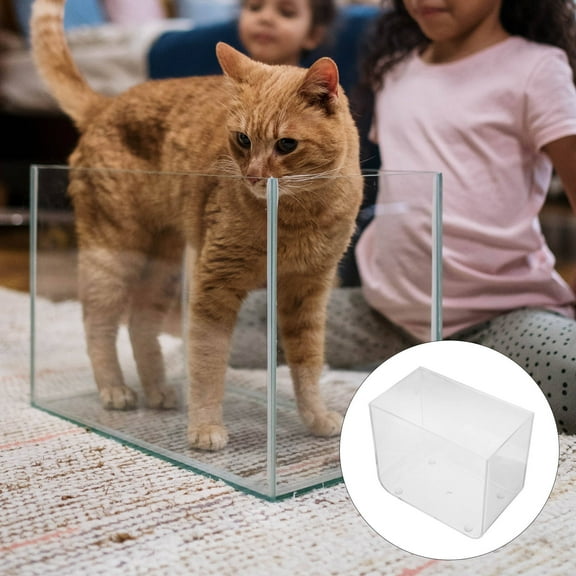 ELAYARD Compact Fish Tank Plastic Transparent Tiny Mini Aquarium for Pet Owners Home 1Set