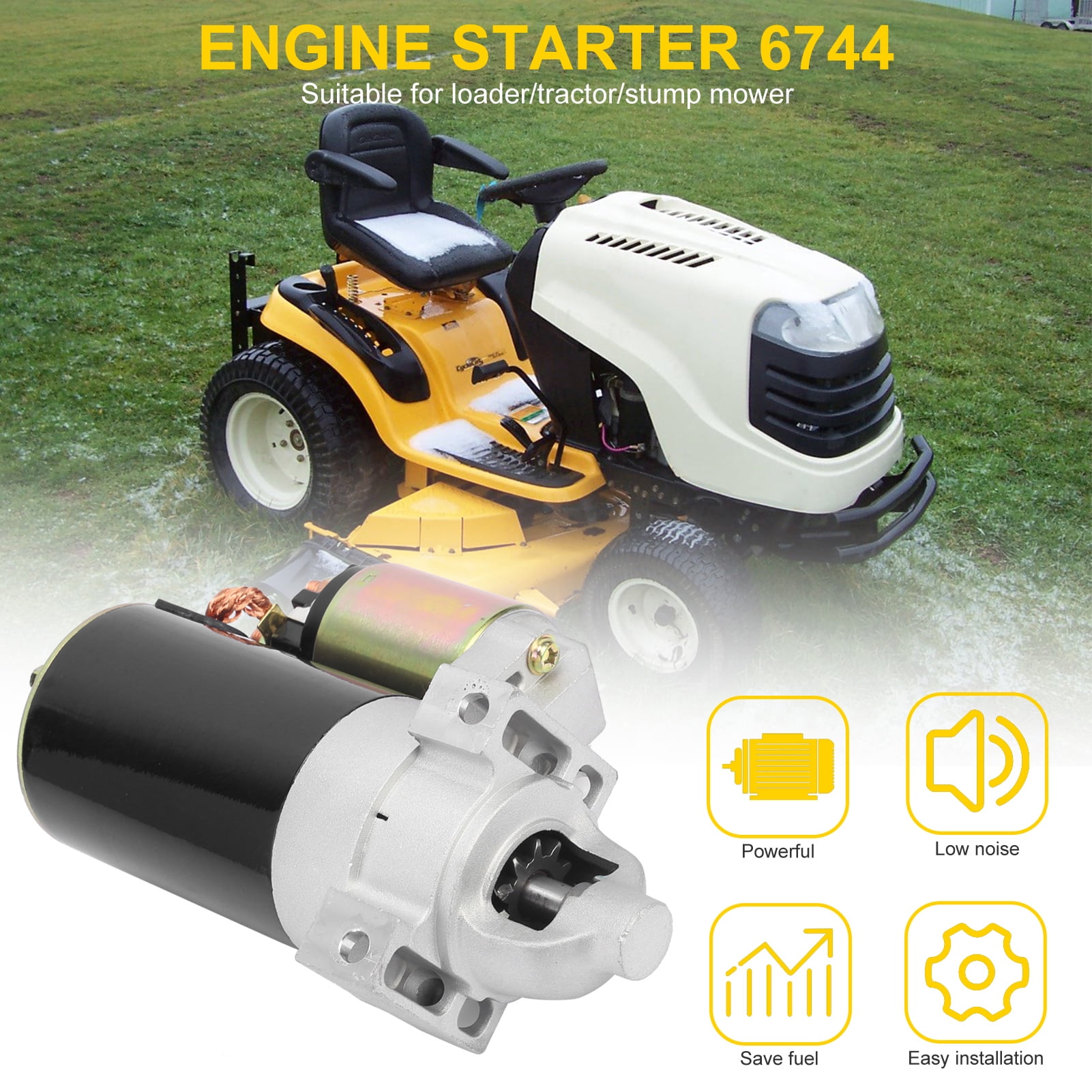 Travelwant Starter 10 Teeth Fast Start Steel 6744 12V Magnetic Starter Motor for Cub Cadet for John Deere Walmart
