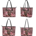 thumbnail image 3 of TSOVTHRID Dachshund Dog Plaid Print Tote Bag with Wallet, Shoulder Bags for Women Heart Chocolate Top Handle Handbag with Leather Purse 2 PCS Set, Large Casual Hobo Purse for Valentine's Day, 3 of 7