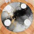 thumbnail image 2 of Gray Black Gold Marble Pattern Round Fitted Tablecloth with Elastic Edge,Dining Table Cover Waterproof,Outdoor Round Tablecloth for Camping,Dining,Indoor and Outdoor, 2 of 7