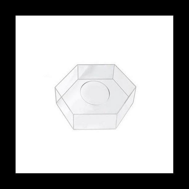 Tablero AcríLico para ExhibicióN Pasteles, Bandeja Hexagonal para Pasteles, Base Tablero Rellenable para Pasteles DIY, Soporte Transparente para Pasteles, 15X15X10CM