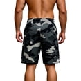 thumbnail image 4 of Domuza Mens Camo Cargo Shorts Summer Outdoor Sports Fishing Hiking Shorts Lightweight Elastic Waist Casual Short Pants with Multi-Pocket Dark Gray 2XL, 4 of 4