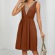 thumbnail image 1 of Vestido De Mujer Vestido de verano para mujer, vestido elegante con bolsillo, sencillo para fiestas navideñas (marrón S) Cgtredaw Para estrenar, 1 of 1