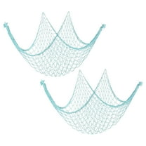 Uxcell Fishing Net Decor, 2 Pack 80" x 40" Fish Net Decor Party Accessory, Blue
