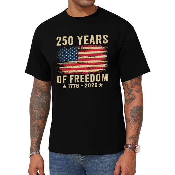 HAOMEILI 250 Anniversary USA Shirt 1776-2026 250th Birthday Patriotic American Flag T-Shirt