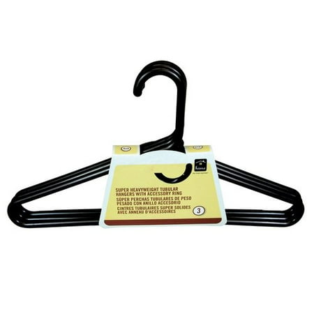 Mainstays Heavyweight Hangers, Black, 3pk - Walmart.com