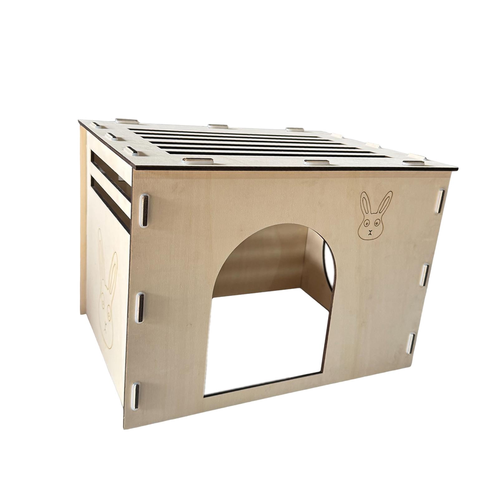 Fzaqwen Rabbit House Cage Accessories Sleeping Bunny Castle for Kittens Gerbil Style B