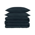 thumbnail image 2 of 1200-Thread Count 100% Egyptian Cotton Solid Duvet Cover & Pillow Shams, 3-Piece Duvet Cover Set by Blue Nile Mills – King/California King , Navy Blue, 2 of 7