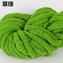 Namzi 250g Chenille Yarn Chunky Blanket Yarn, Soft Wool Crochet Yarn for Crafts, Extra Thick for Blankets Beginners,Grass Green