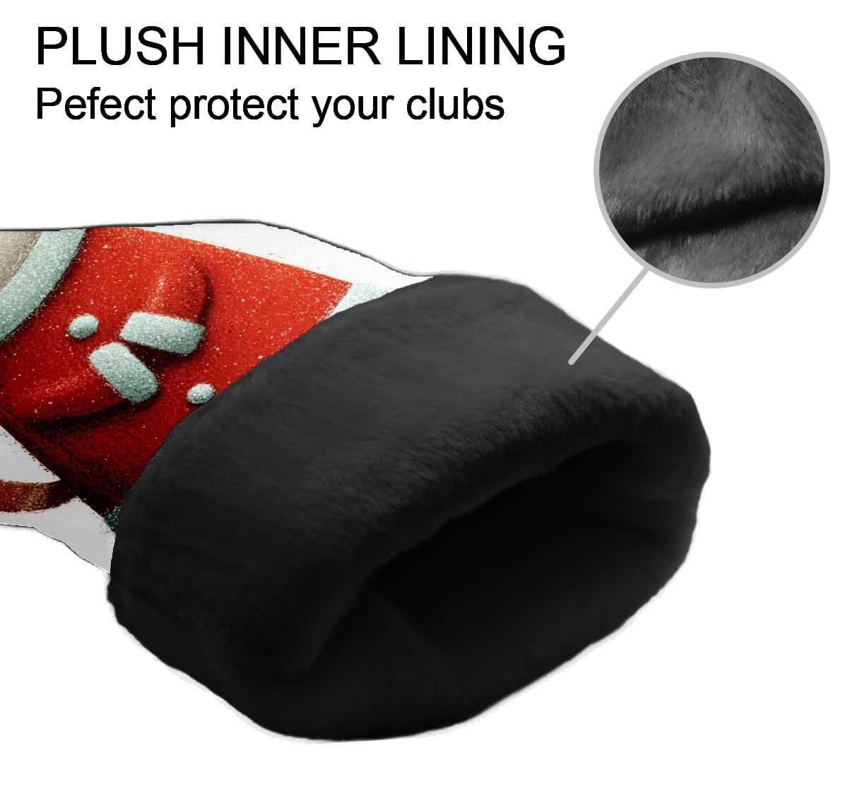 Golf Club Covers, Red XmasCatStand Premium PU Leather Driver Hybrid Putter Head Covers with Velvet Lining, Waterproof Golf Gifts for Men Women