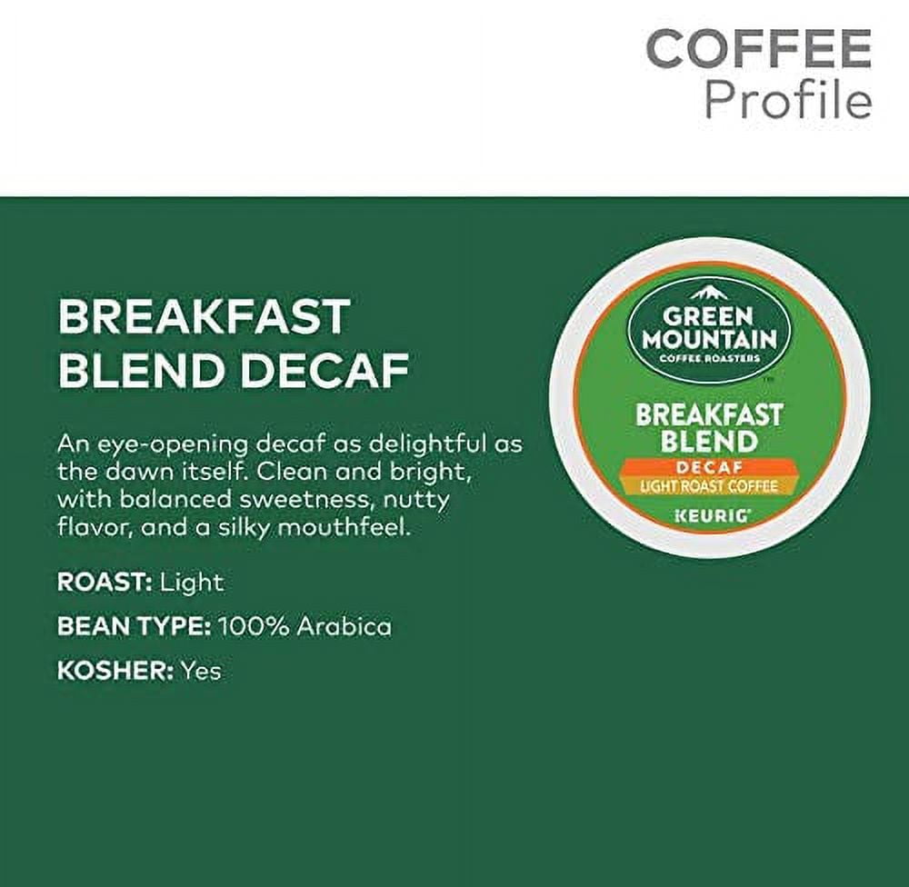 Green Mountain Coffee Roasters Breakfast Blend Decaf, Single Serve Capsules For Keurig K-Cup Brewers, 54 Count