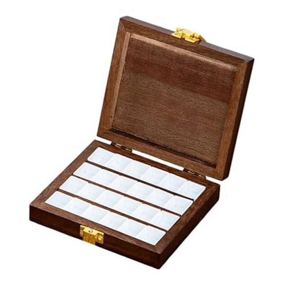 Watercolor Paint Wood Empty Palette Box Folding Paint Tray Portable Travel Paint Case for Acrylic Oi Wood