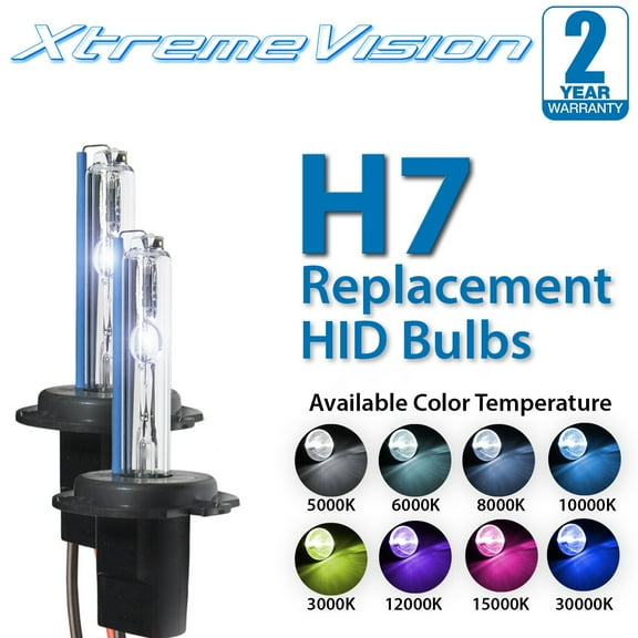 XtremeVision H7 HID Xenon Replacement Bulbs - 4300K 5000K 6000K 8000K 10000K