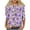 3-Purple, variant on Women's Casual 3/4 Sleeve T-Shirts Round Neck Vintage Floral Print Tunic Tops Basic Tees Blouses Work Tee Top