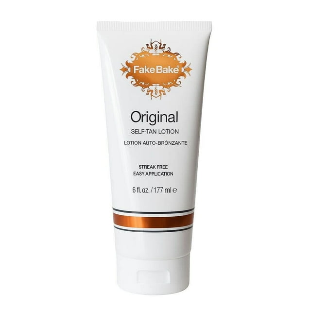 Fake Bake Loción autobronceadora original – Bronceador duradero de aspecto natural sin sol para todos los tonos de piel – Color edificable sin rayas para mujeres y hombres – 6 oz