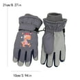 thumbnail image 3 of CPNG Kids Ski Snow Gloves Dinosaur King Print Winter Cold Weather Waterproof Windproof Warm Fleece Thermal Snowboard Sport Mittens for Boys Girls, 3 of 4