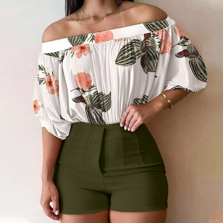 Womens Summer Outfits 2023 Fashion Clothing Botanical Print Tops