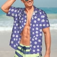 thumbnail image 5 of KLL Men's Hawaiian Shirt Short Sleeve Button Down Beach Shirts-Daisies Flowers, 5 of 5