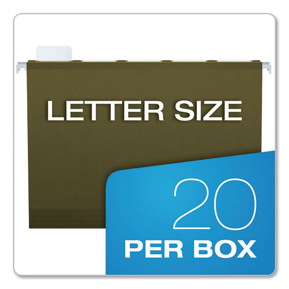 "Ready-Tab Reinforced Hanging File Folders, Letter Size, 1/5-Cut Tab, Standard Green, 25/box | Bundle of 2 Boxes"