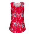 thumbnail image 3 of Summer Savings Clearance 2023! Tunic Tops for Women Loose Fit Casual Vintage Solid Color Pleated Sleeveless Crew Neck Tank Shirts, 3 of 7