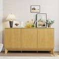 thumbnail image 2 of Yiwa Buffet de Style Ferme de 58 Pouces, Bahut Moderne avec devant Courbé Cannelé à 4 Portes et Tablettes Intérieures Ajustables, 2 of 8