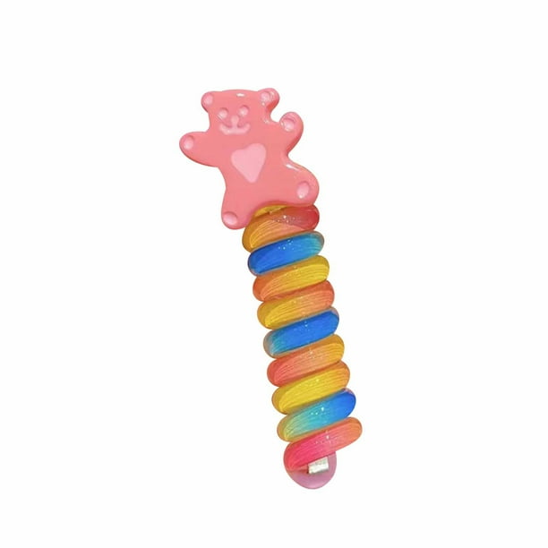 Aro para El Pelo con Forma de Flor, Diseño de Corazón de Oso, Material Suave y Elástico, Delicado con El Cabello, Diadema Ajustable, Estilo Elegante, Perfecto para Mañanas Ajetreadas, Tamaño de 7 Cm.
