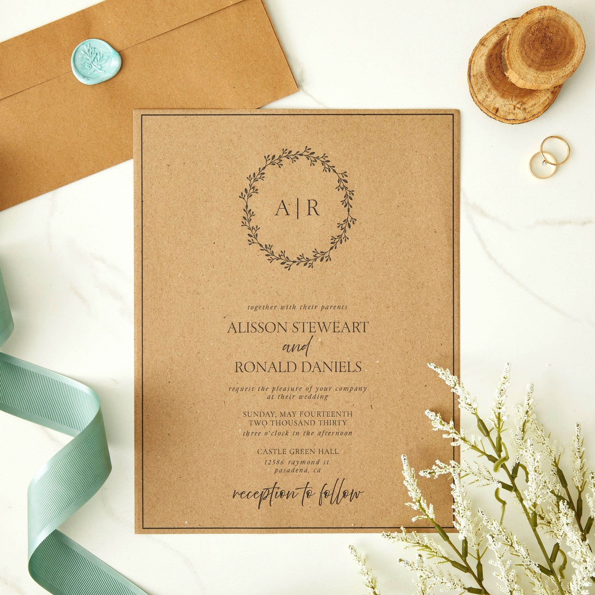 Brown Kraft Paper Cardstock Sheets for Invitations, Menus, Crafts