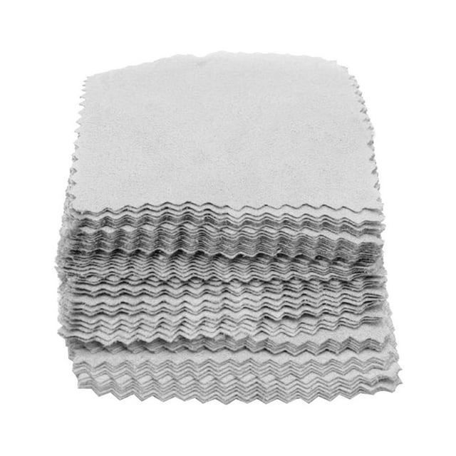 50 paños de limpieza para joyas, de gamuza, de plata (gris)