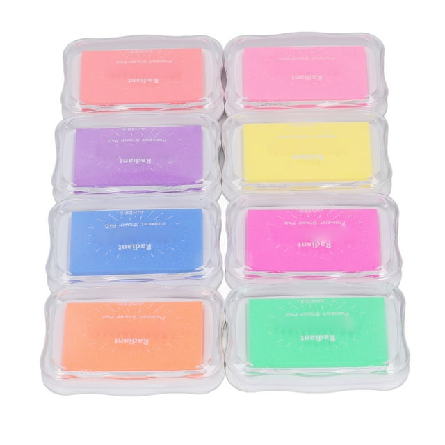 Finger Ink Pads, Vivid Colors Pigment Pads Easy To Clean 8Pcs For Wood