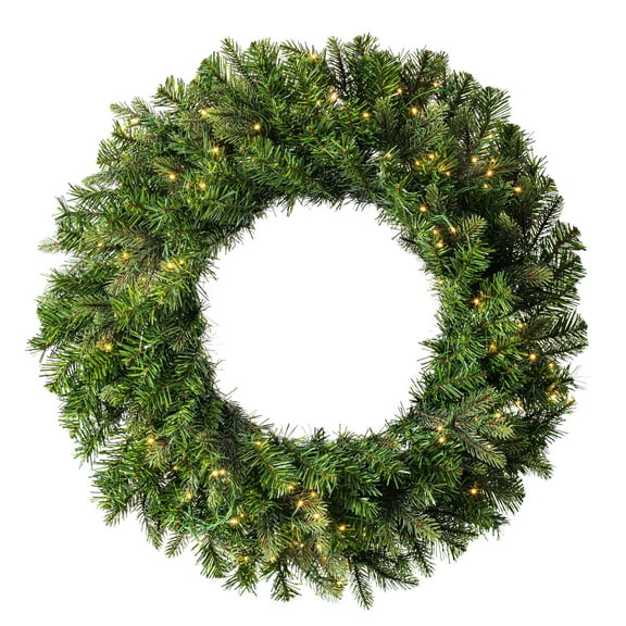 Vickerman 24" Douglas Fir Artificial Pre-Lit Wreath with Dura-Lit® Warm White LED Mini Lights.