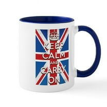 CafePress - Keep Calm And Carry On British Flag Mug - 11 oz Ceramic Mug - Novelty Coffee Tea Cup