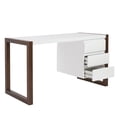 thumbnail image 4 of Simple Walnut and White Three Drawer Desk, 4 of 7