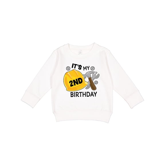 Inktastic Its My 2nd Birthday with Construction Tools Toddler Sweatshirt