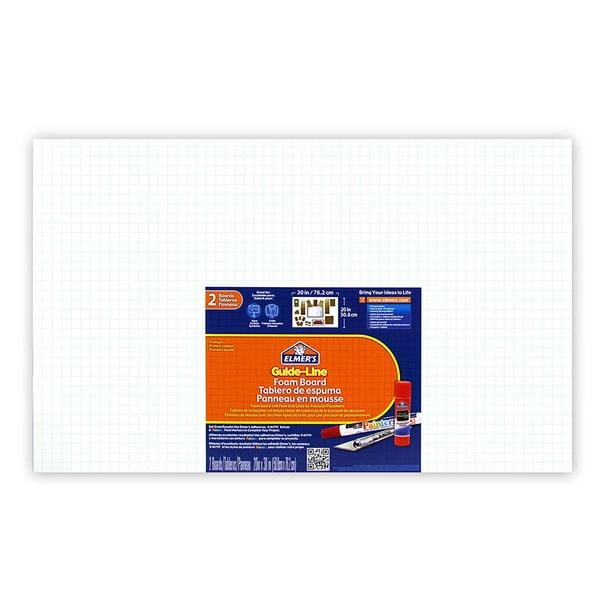 Elmer's GuideLine Foam Display Board, 20" x 30", White, 2Count