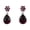 Purple, variant on Navy Blue Teardrop Rhinestone Crystal Floral Dangling Earrings