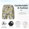 thumbnail image 6 of Picia Skull Snake pattern Mens Swim Trunks with Compression Liner Stretch Beach Shorts Quick Dry with Zipper Pockets No-Chafing Board Shorts-Small, 6 of 9