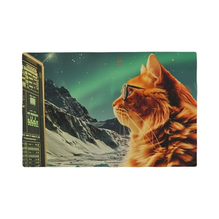 

Placemats Set of 6 Space Adventurer Cat Place mats for Dining Table Indoor/Outdoor Cute Heat Resistant Washable Table Mats(18 x 12 )
