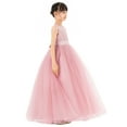 thumbnail image 3 of Ekidsbridal Satin Heart Cutout Flower Girl Dress with Pearl Beaded Trim for Junior Bridesmaid Dancing Fashion P250 4, 3 of 4