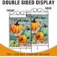 thumbnail image 3 of Welcome Fall Pumpkin Small Decorative Garden Flag, Autumn Beach Coastal Coral Leaves Yard Lawn Outside Decor, Thanksgiving Nautical Crab Starfish Outdoor Home Decoration Double Sided 12 x 18, 3 of 6
