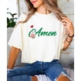 thumbnail image 2 of Amen Golf Shirt for Women and Teens Floral Golfers T-Shirt with Red Flag Ivory Shirt Adult Small, 2 of 4