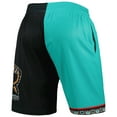 thumbnail image 3 of Men's Mitchell & Ness Turquoise/Black Vancouver Grizzlies Hardwood Classics 1998 Split Swingman Shorts, 3 of 3